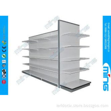 Metal Retail Supermarket Display Shelves Two Sided Wall Dis